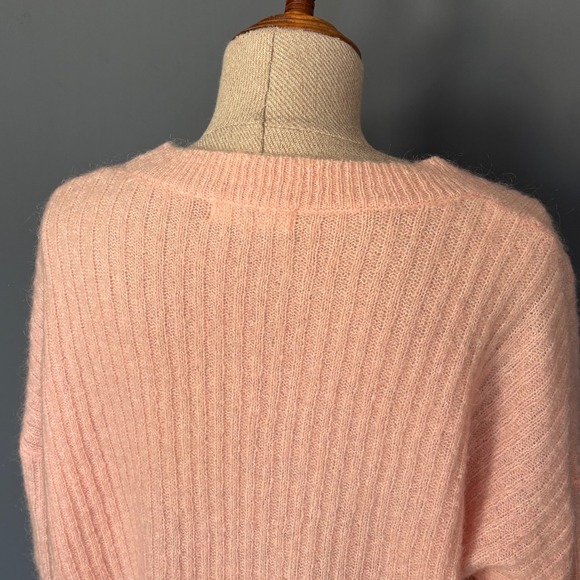 MSCH‎ Sweater | Size M/L | Pink Peach Mohair Wool Blend Ribbed Soft Loose Fit - Picture 4 of 7